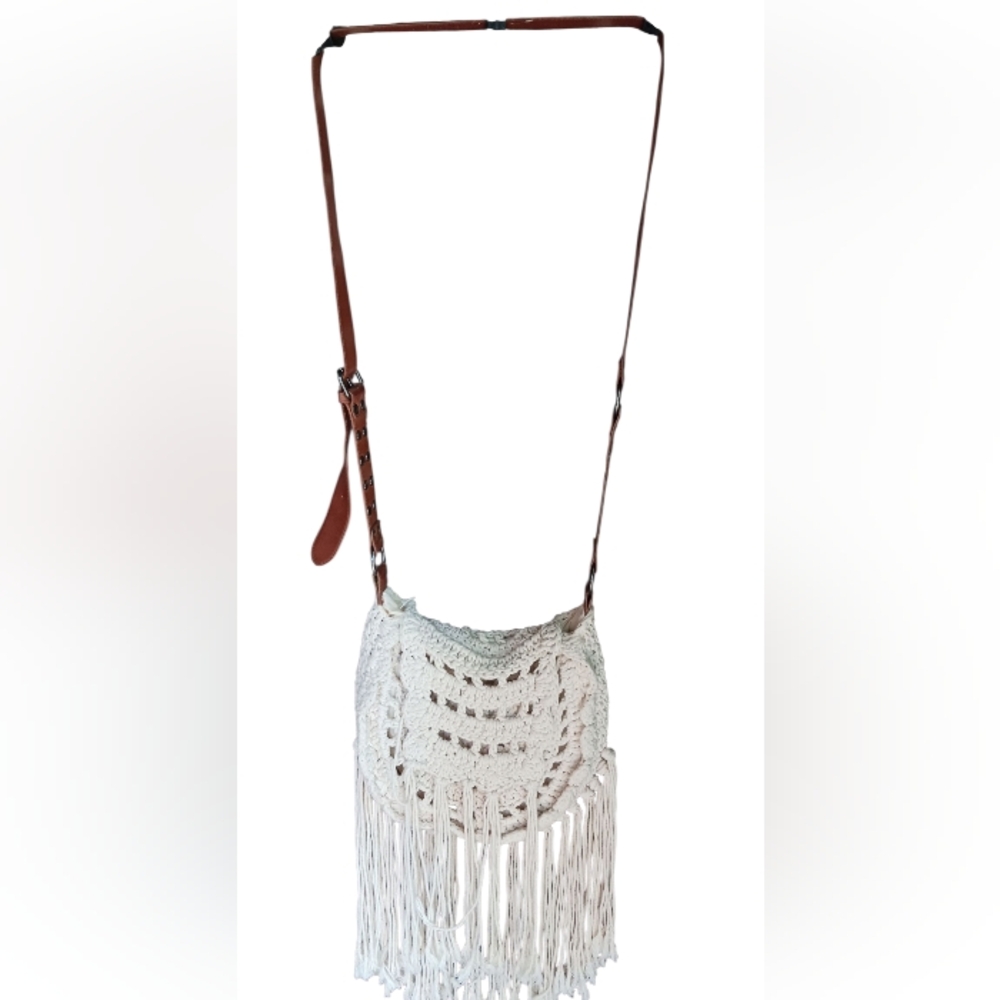 Boho Macrame Festival Fringe Crossbody Purse